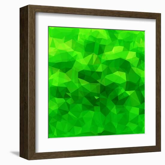 Abstract Green Triangle Background-epic44-Framed Art Print