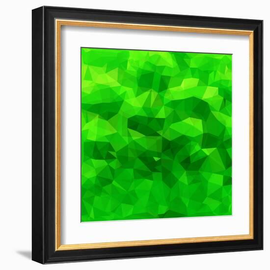 Abstract Green Triangle Background-epic44-Framed Art Print