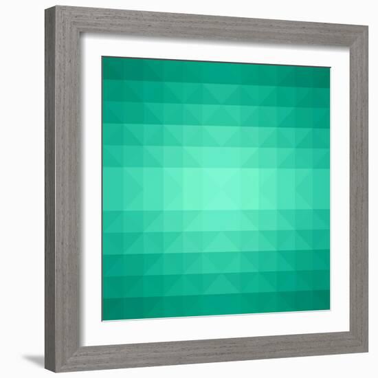 Abstract Green Triangle Background-epic44-Framed Art Print