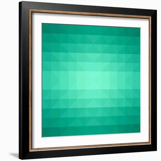 Abstract Green Triangle Background-epic44-Framed Art Print