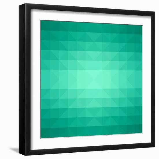 Abstract Green Triangle Background-epic44-Framed Art Print