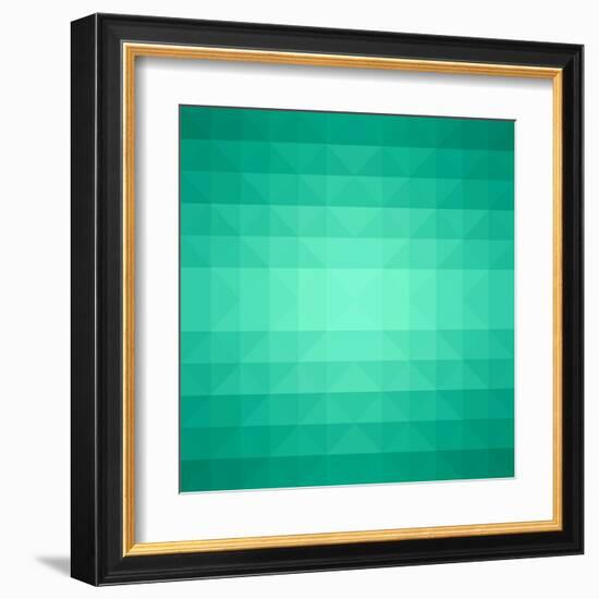 Abstract Green Triangle Background-epic44-Framed Art Print