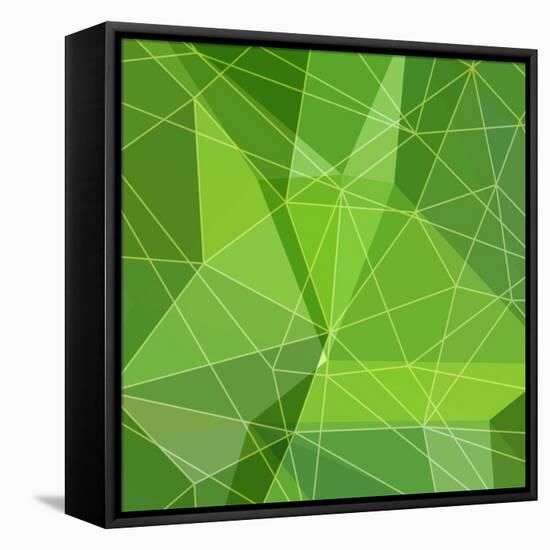 Abstract Green Triangle Background-epic44-Framed Stretched Canvas