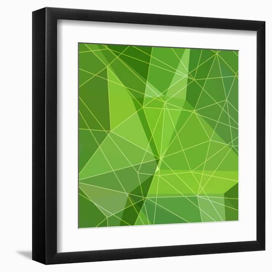 Abstract Green Triangle Background-epic44-Framed Art Print