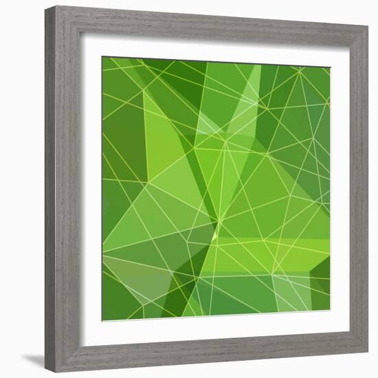 Abstract Green Triangle Background-epic44-Framed Art Print