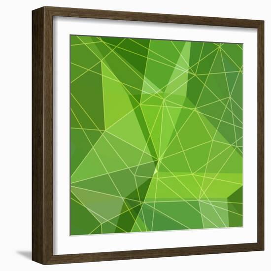 Abstract Green Triangle Background-epic44-Framed Art Print