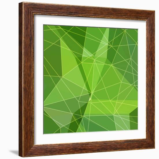 Abstract Green Triangle Background-epic44-Framed Art Print