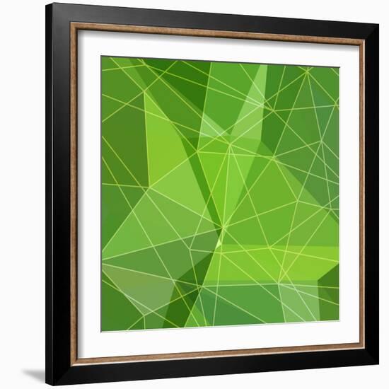 Abstract Green Triangle Background-epic44-Framed Art Print