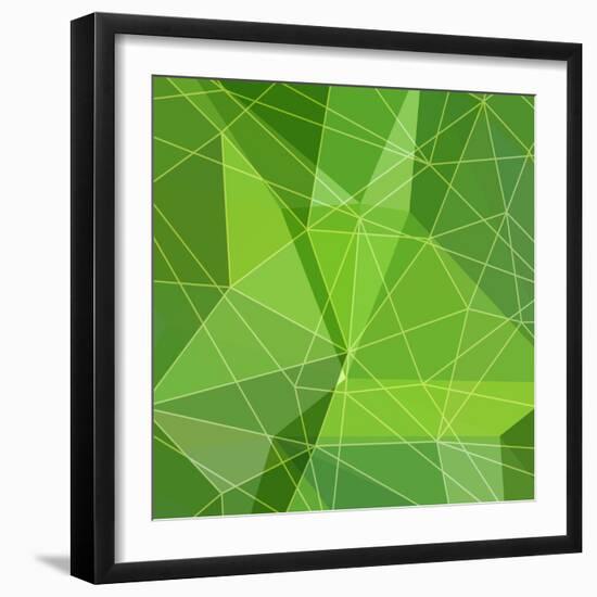 Abstract Green Triangle Background-epic44-Framed Art Print