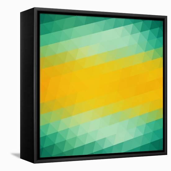 Abstract Green Yellow Triangle Background-epic44-Framed Stretched Canvas