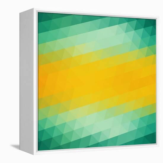 Abstract Green Yellow Triangle Background-epic44-Framed Stretched Canvas