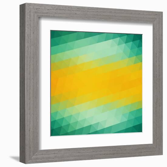 Abstract Green Yellow Triangle Background-epic44-Framed Art Print
