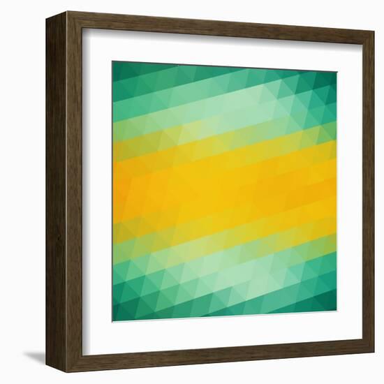 Abstract Green Yellow Triangle Background-epic44-Framed Art Print