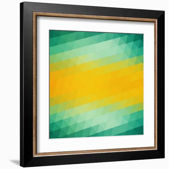 Abstract Green Yellow Triangle Background-epic44-Framed Art Print