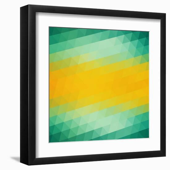 Abstract Green Yellow Triangle Background-epic44-Framed Art Print