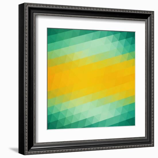 Abstract Green Yellow Triangle Background-epic44-Framed Art Print