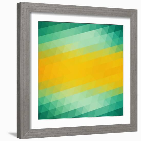 Abstract Green Yellow Triangle Background-epic44-Framed Art Print