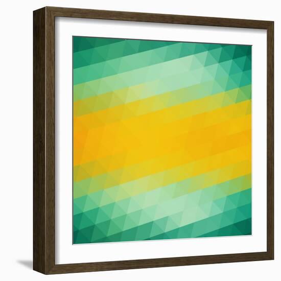 Abstract Green Yellow Triangle Background-epic44-Framed Art Print