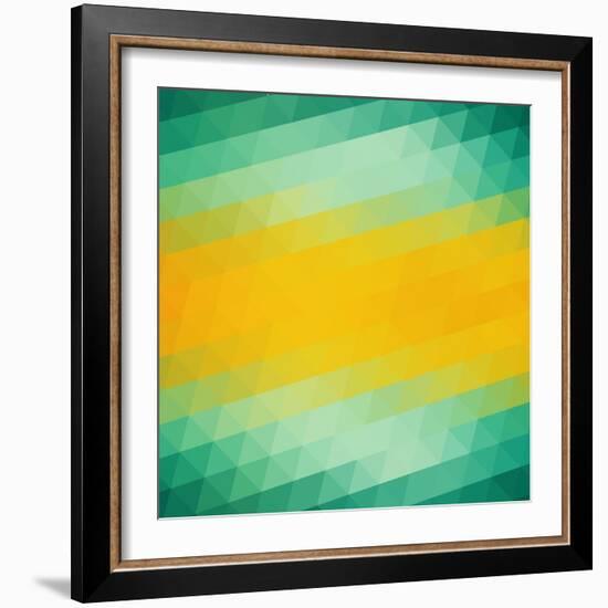 Abstract Green Yellow Triangle Background-epic44-Framed Art Print