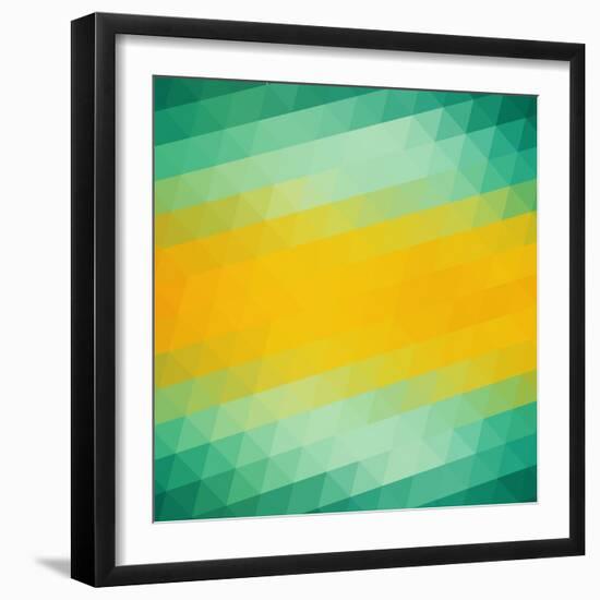 Abstract Green Yellow Triangle Background-epic44-Framed Art Print