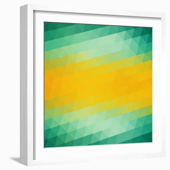 Abstract Green Yellow Triangle Background-epic44-Framed Art Print