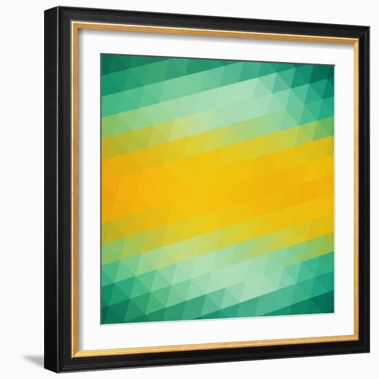 Abstract Green Yellow Triangle Background-epic44-Framed Art Print