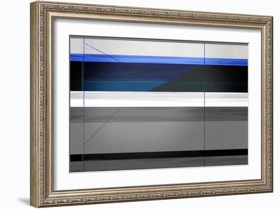 Abstract Grey and Blue-NaxArt-Framed Art Print