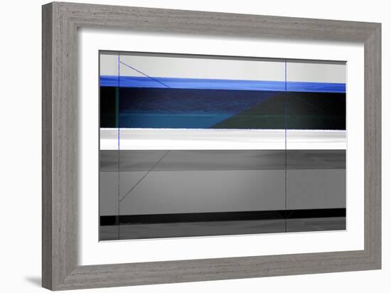 Abstract Grey and Blue-NaxArt-Framed Art Print