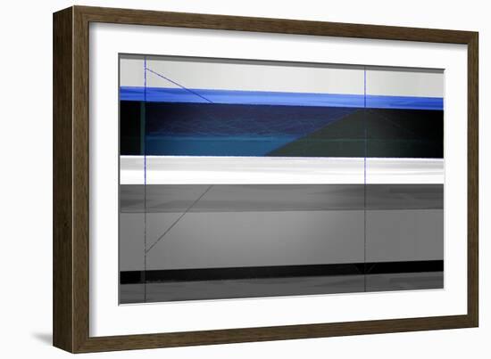 Abstract Grey and Blue-NaxArt-Framed Art Print