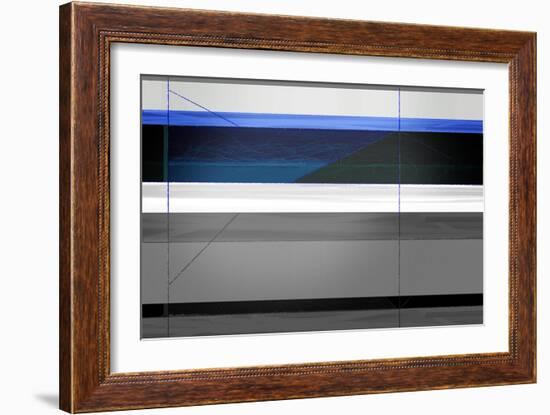Abstract Grey and Blue-NaxArt-Framed Art Print
