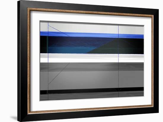 Abstract Grey and Blue-NaxArt-Framed Art Print