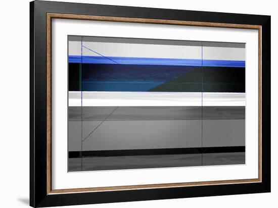 Abstract Grey and Blue-NaxArt-Framed Art Print