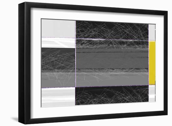 Abstract Grey and Yellow-NaxArt-Framed Art Print