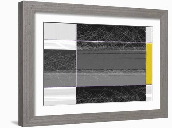 Abstract Grey and Yellow-NaxArt-Framed Premium Giclee Print