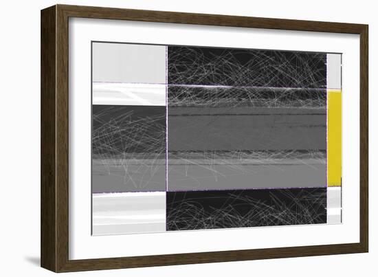 Abstract Grey and Yellow-NaxArt-Framed Premium Giclee Print