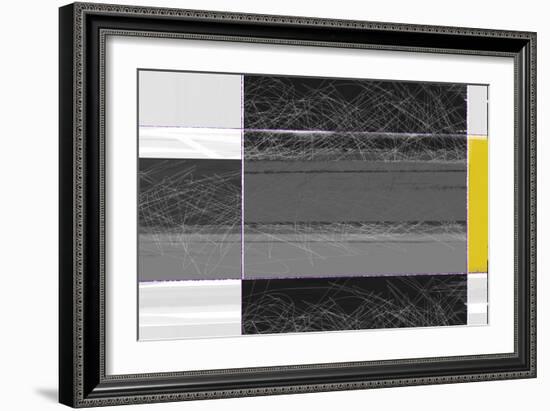 Abstract Grey and Yellow-NaxArt-Framed Premium Giclee Print