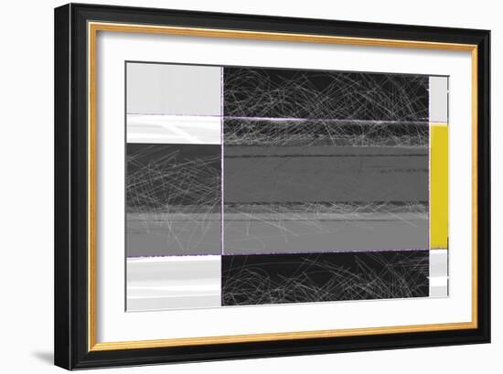 Abstract Grey and Yellow-NaxArt-Framed Premium Giclee Print