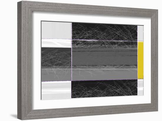 Abstract Grey and Yellow-NaxArt-Framed Art Print