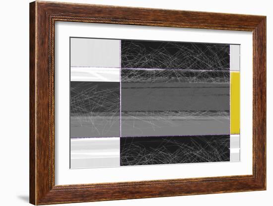 Abstract Grey and Yellow-NaxArt-Framed Art Print