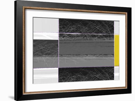 Abstract Grey and Yellow-NaxArt-Framed Art Print
