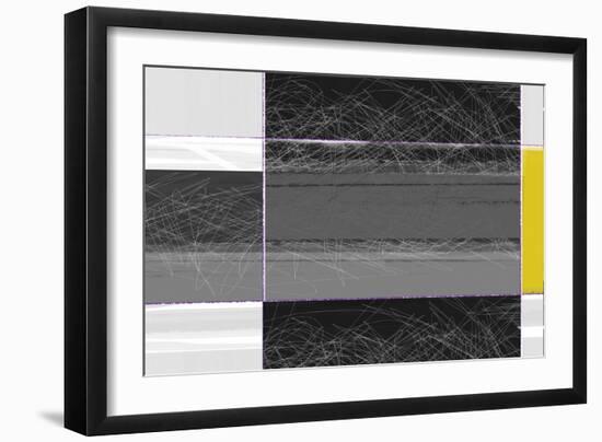 Abstract Grey and Yellow-NaxArt-Framed Art Print