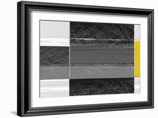 Abstract Grey and Yellow-NaxArt-Framed Art Print