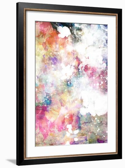 Abstract Grunge Texture With Watercolor Paint Splatter-run4it-Framed Art Print