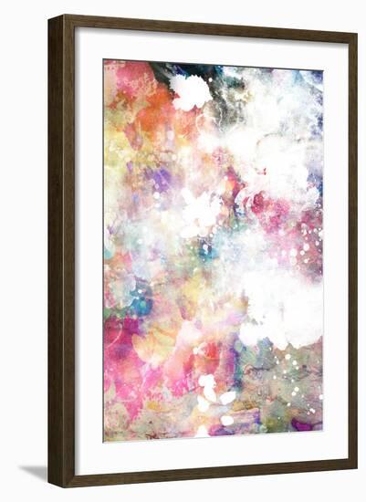 Abstract Grunge Texture With Watercolor Paint Splatter-run4it-Framed Art Print