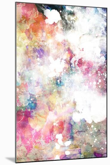 Abstract Grunge Texture With Watercolor Paint Splatter-run4it-Mounted Art Print