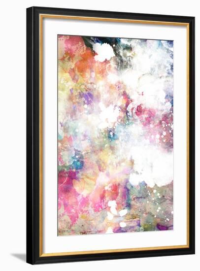 Abstract Grunge Texture With Watercolor Paint Splatter-run4it-Framed Art Print