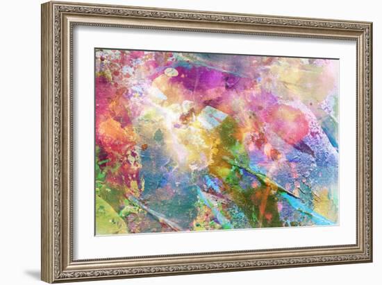 Abstract Grunge Texture With Watercolor Paint Splatter-run4it-Framed Art Print