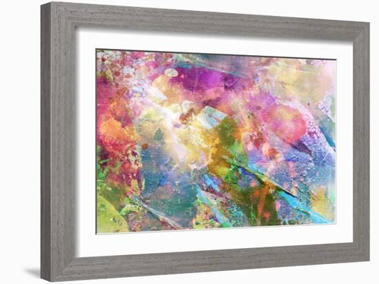 Abstract Grunge Texture With Watercolor Paint Splatter-run4it-Framed Art Print