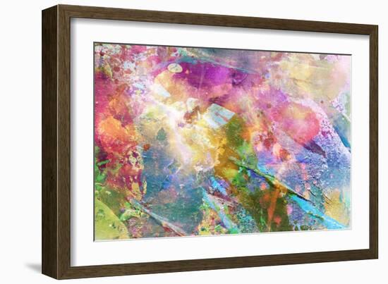 Abstract Grunge Texture With Watercolor Paint Splatter-run4it-Framed Art Print