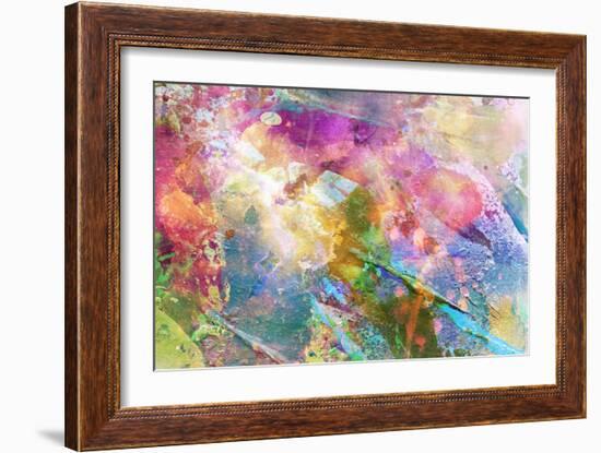 Abstract Grunge Texture With Watercolor Paint Splatter-run4it-Framed Art Print